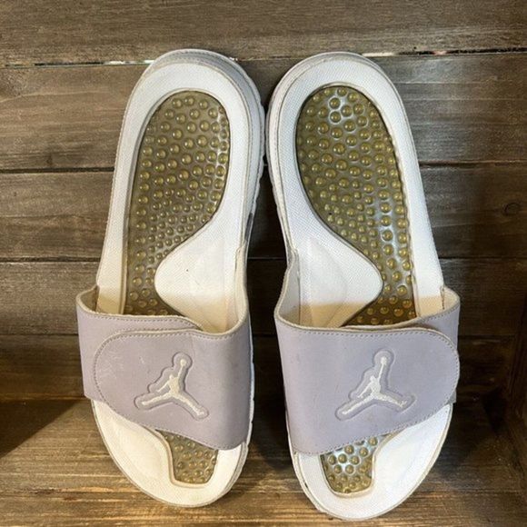 Mens Nike Jordan Hydro 5 Retro Gray Slip On Sandals Slides Size 11 M GUC - Picture 3 of 6